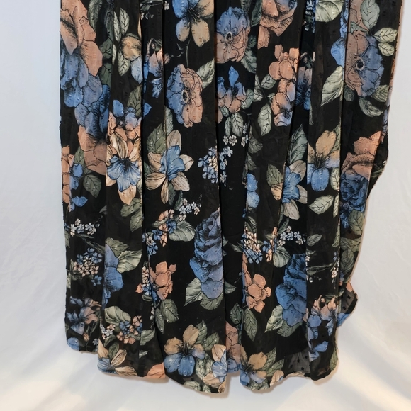 NWT Torrid Midi Clip Dot Mock Neck A-Line Dress Dark Floral Midi Dress, sz 2X - Picture 5 of 13